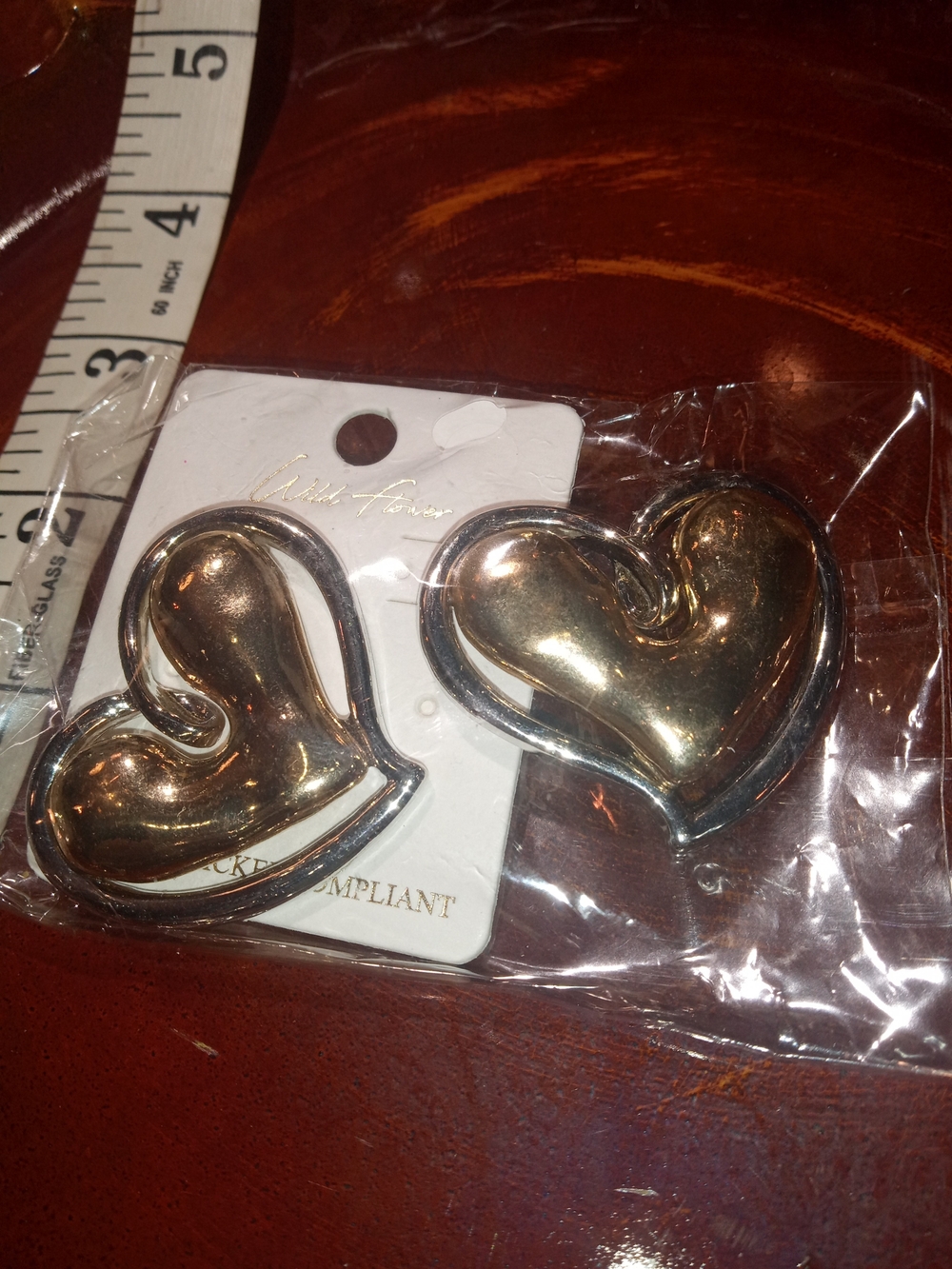 Wildflower Metallic GoldSilver Heart Post Earrings